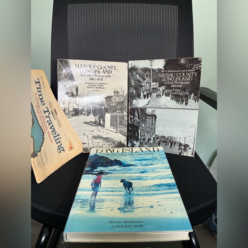 Early Long Island Historical Photograph Book Newspaper Collection Set